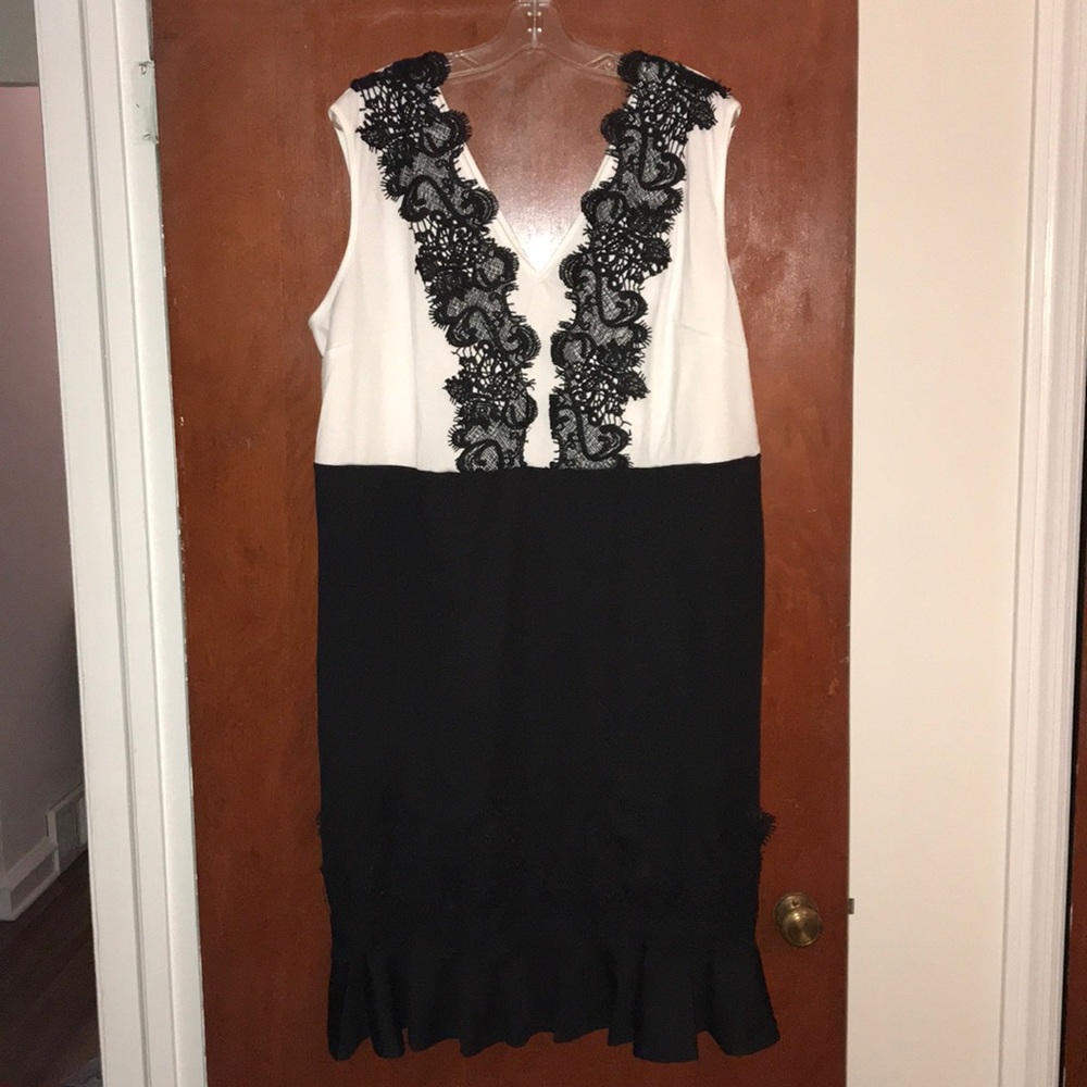 Black and white cocktail dress